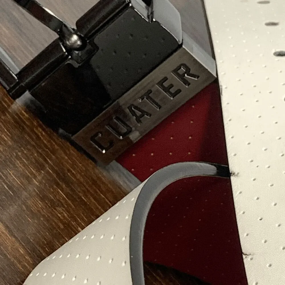 Cuater Reversible Belt Adjustable Buckle Leather White Red 36-41'' L x1.5''W